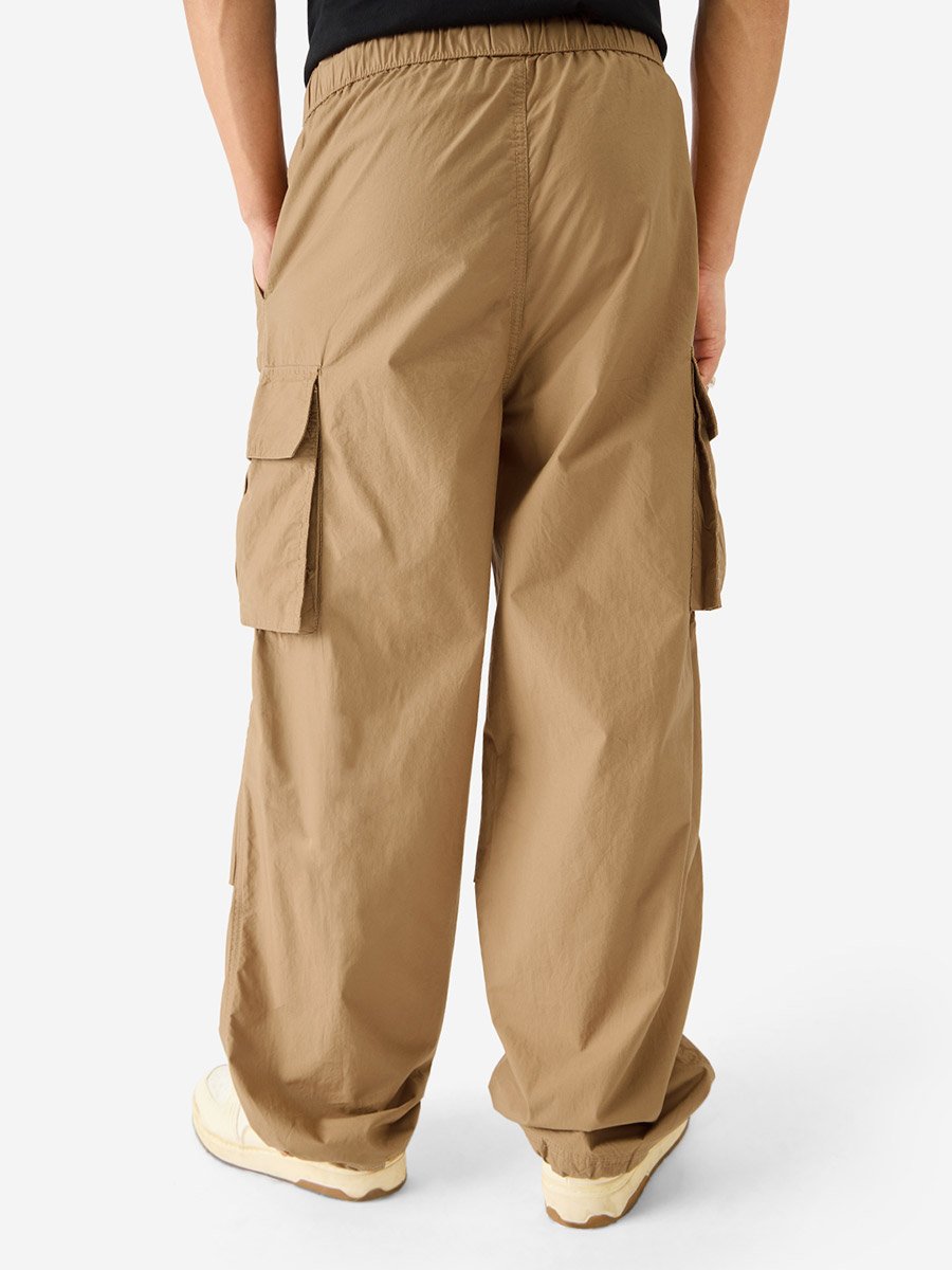 Men Brown Cargo Pocket Parachute Pants