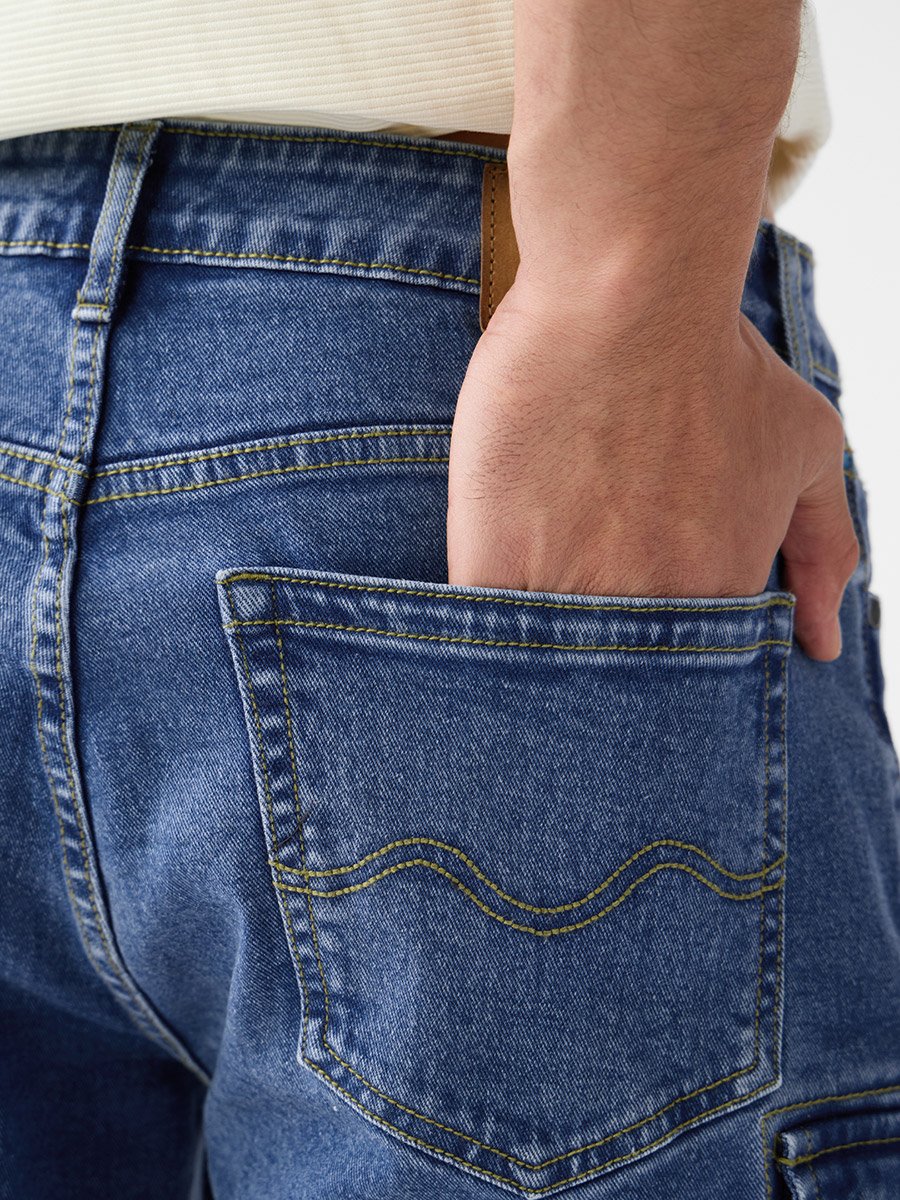شورت كارجو دنيم