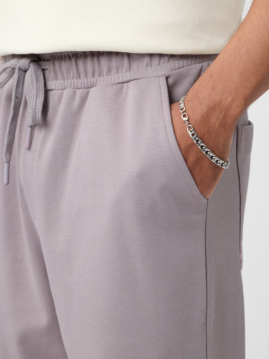 Men Grey Plain Relaxed Fit Joggers