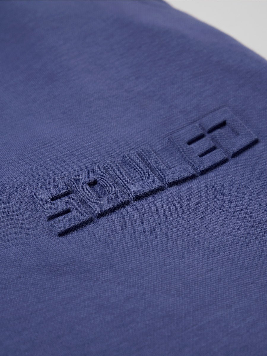 Men Blue Embossed Detail Oversized Joggers