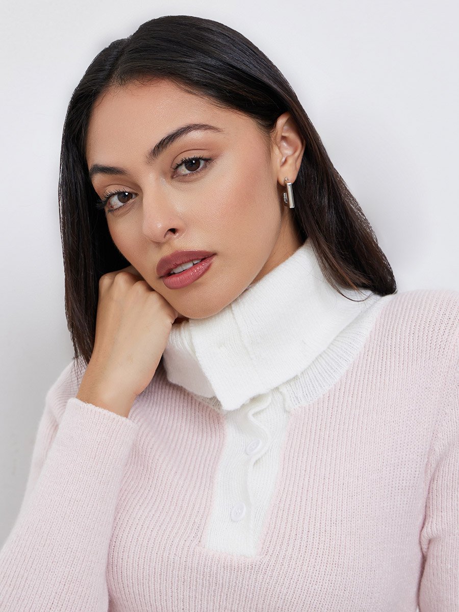 Light Pink Ribbed Knit Sweater Midi Dress