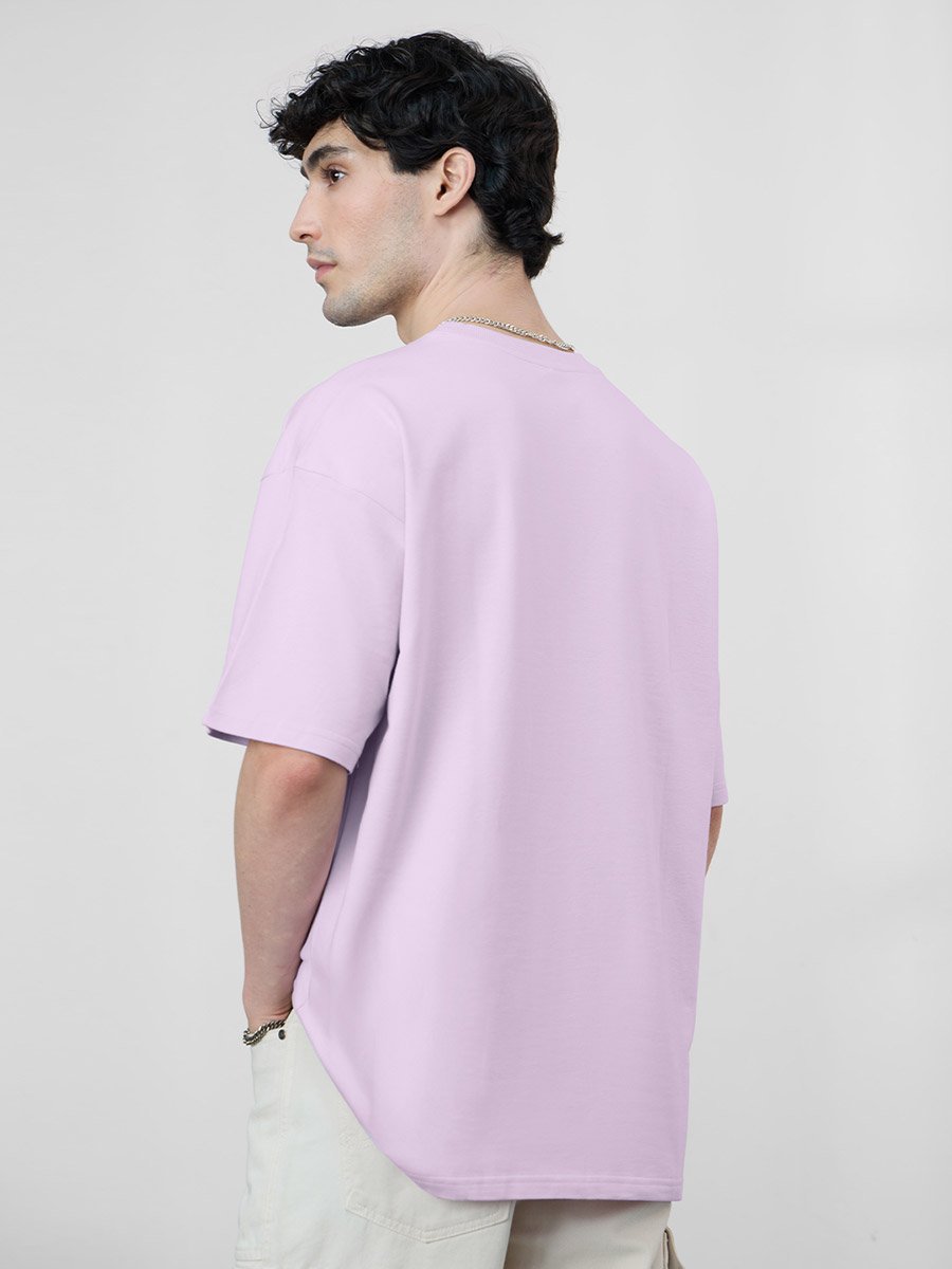 Men Lilac Oversized Dropped Shoulder T-Shirt