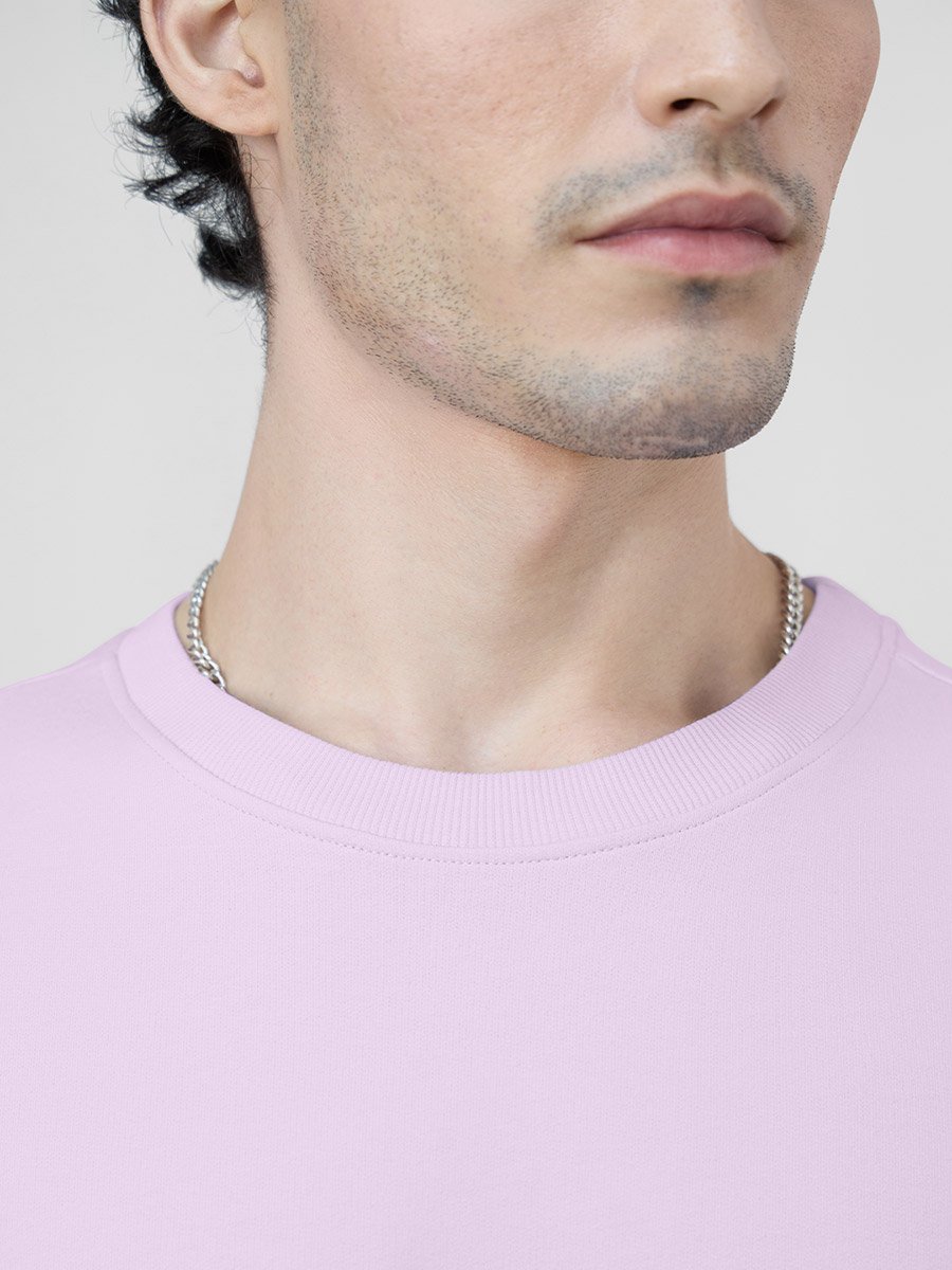Men Lilac Oversized Dropped Shoulder T-Shirt