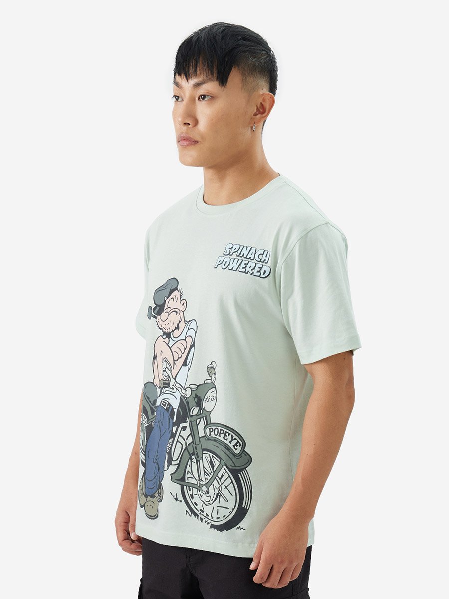 Men Green Popeye Graphic Relaxed Fit T-Shirt