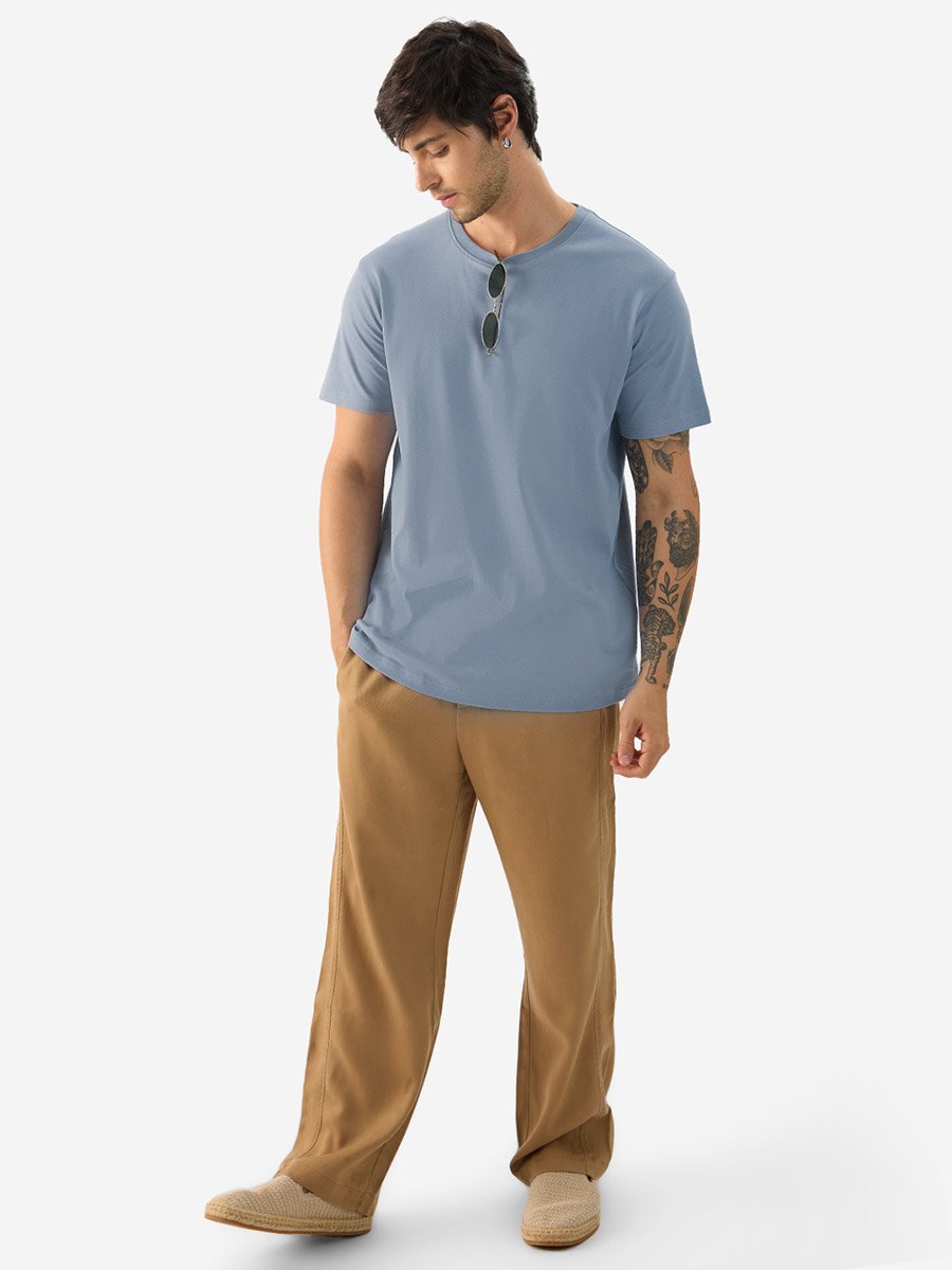 Men Blue Stonewash T-Shirt