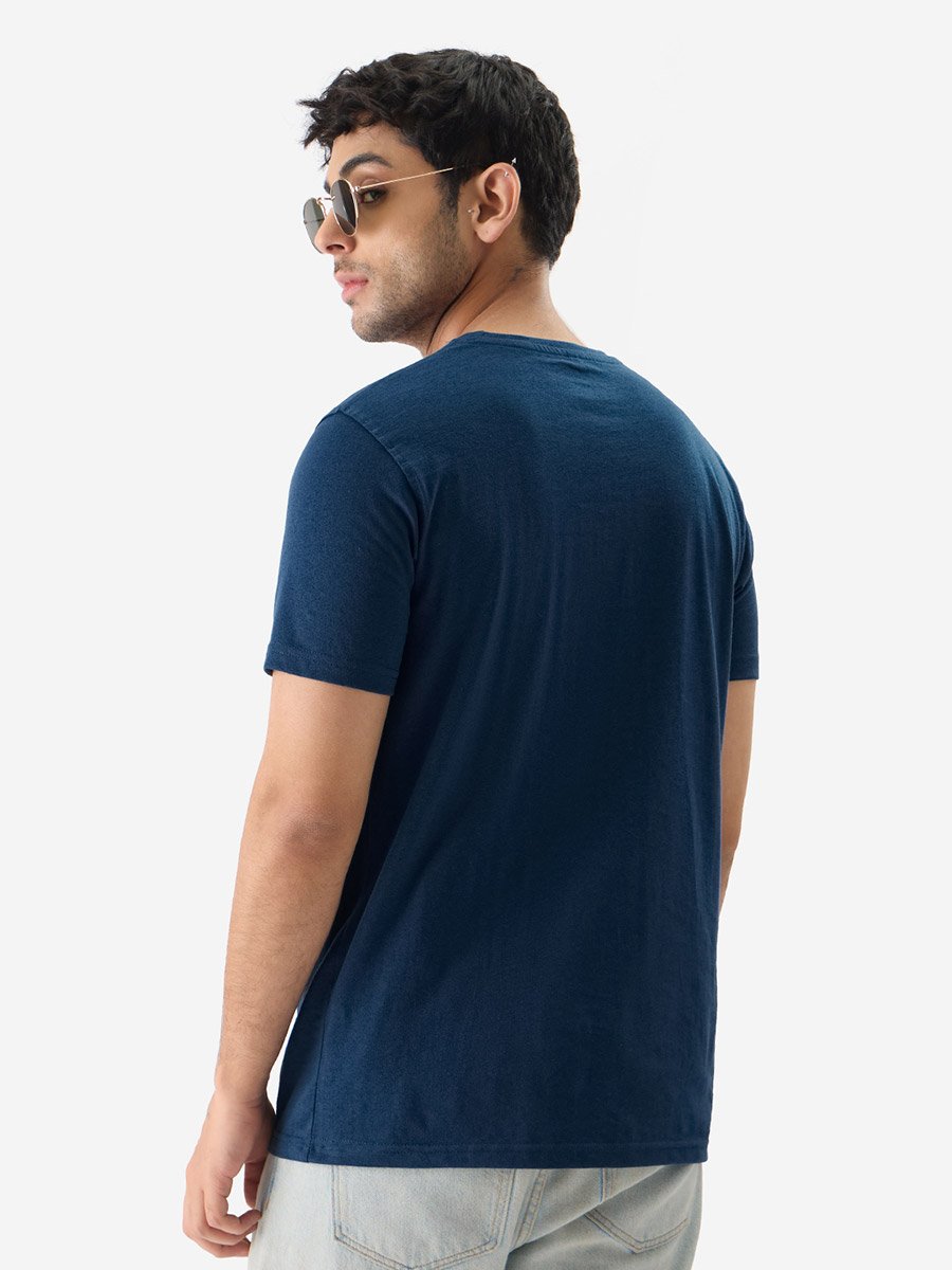 Men Blue Solid Sustainable T-Shirt