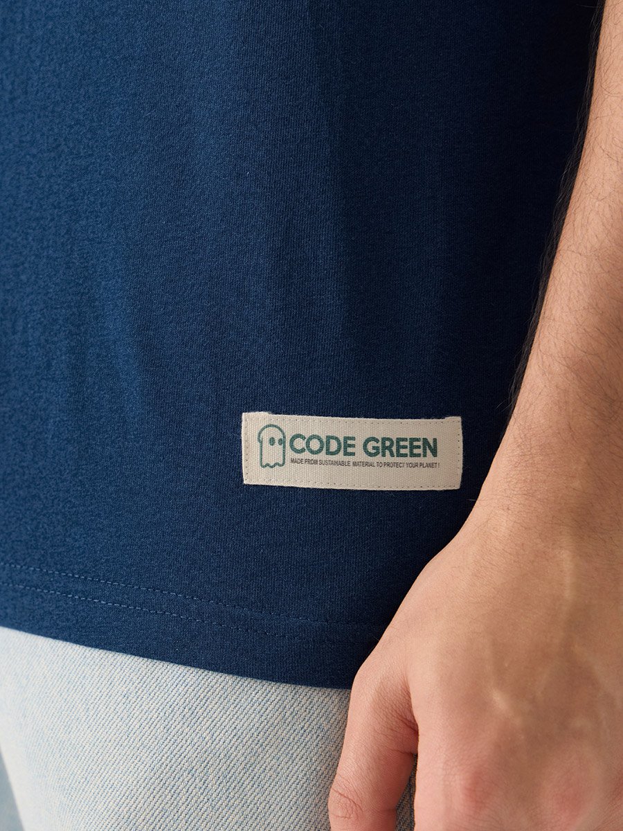 Men Blue Solid Sustainable T-Shirt