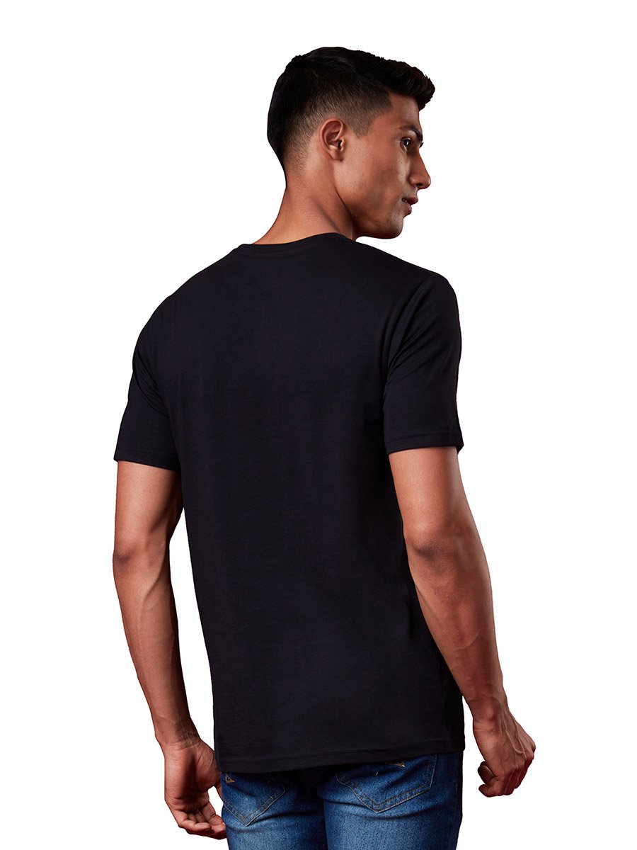 Men Black Graphic Premium Cotton T-Shirt