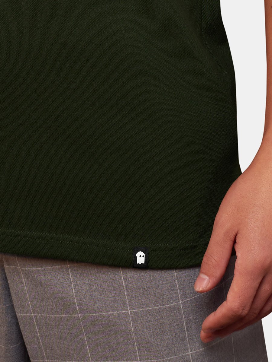 Men Dark Green Slim Fit Polo