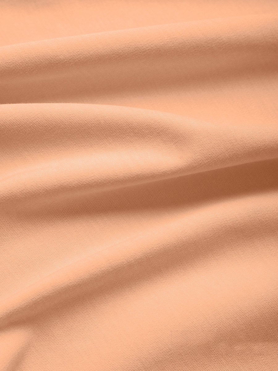 Men Peach Plain Interlock Cotton T-Shirt