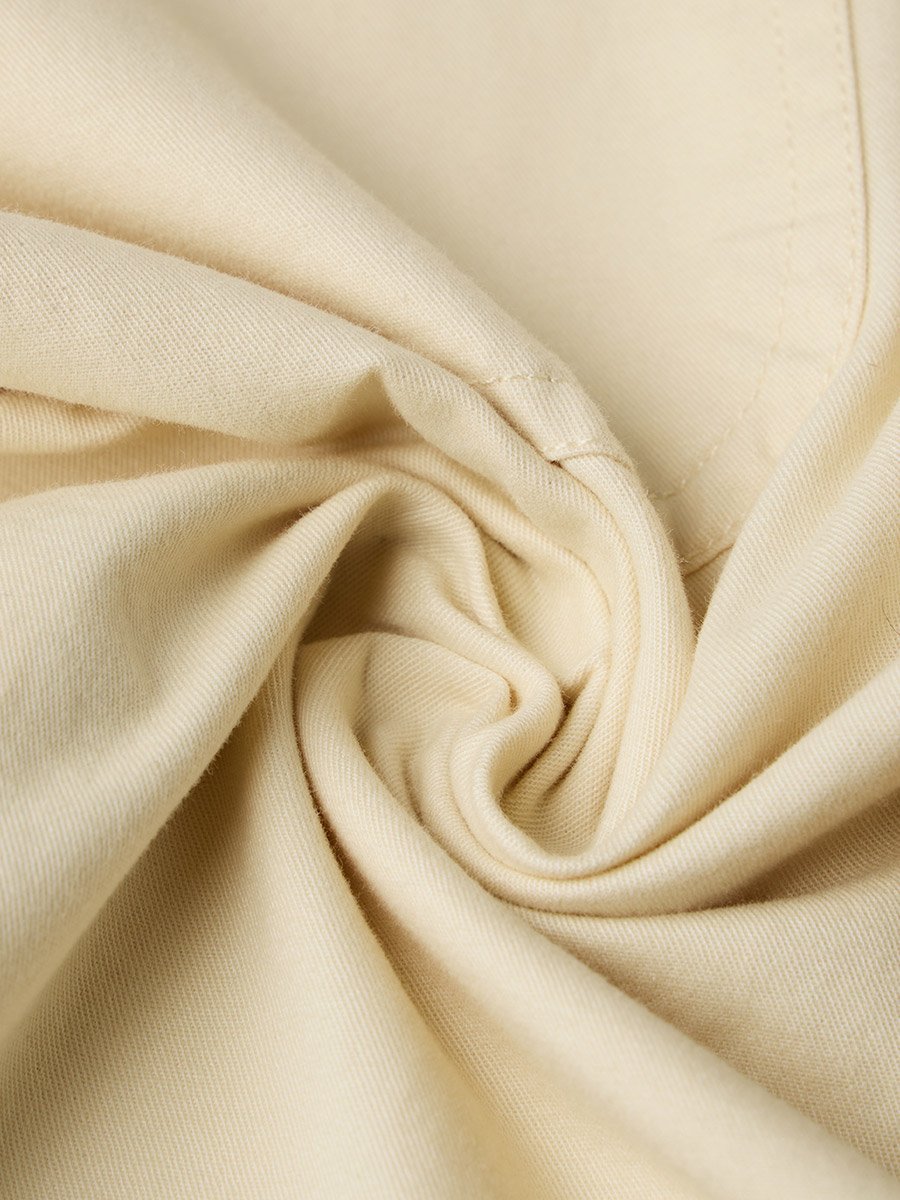 Men Cream Paneled Oversized Shirt
