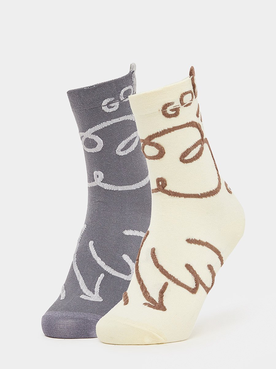 Pack of 2 - Graphic Pattern Socks