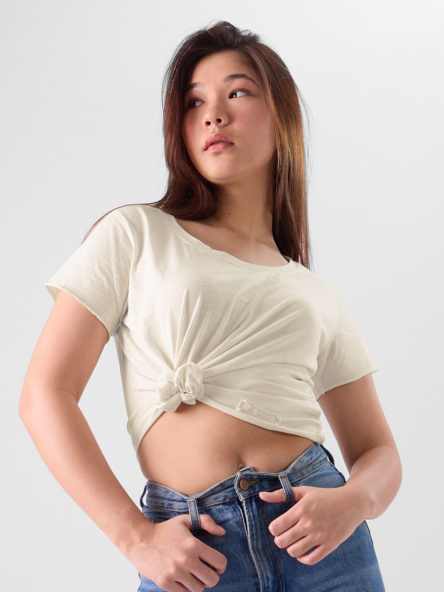 Off White Relaxed Fit Slub T-Shirt