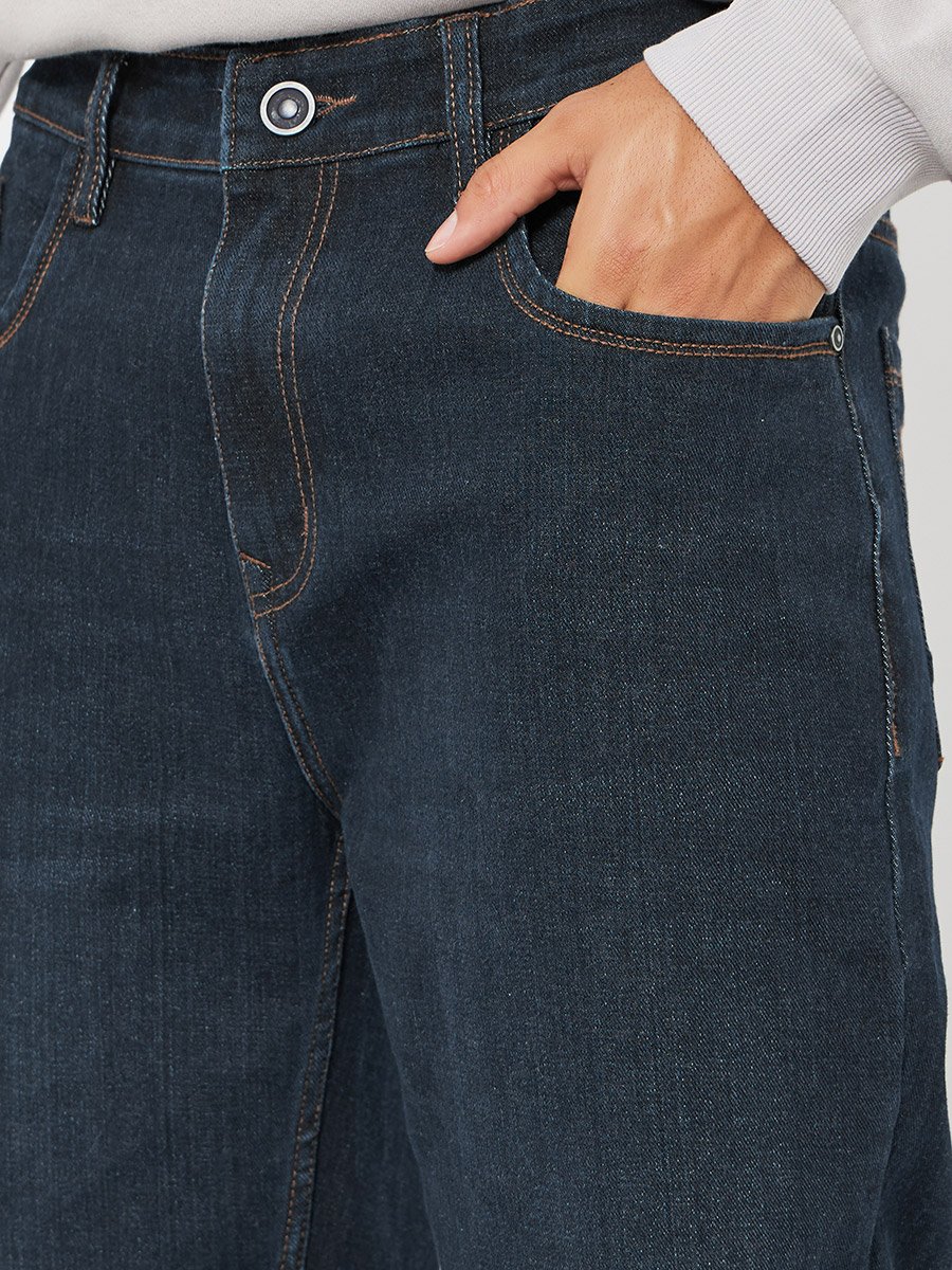 Men Dark Wash Regular Fit Denim Jeans