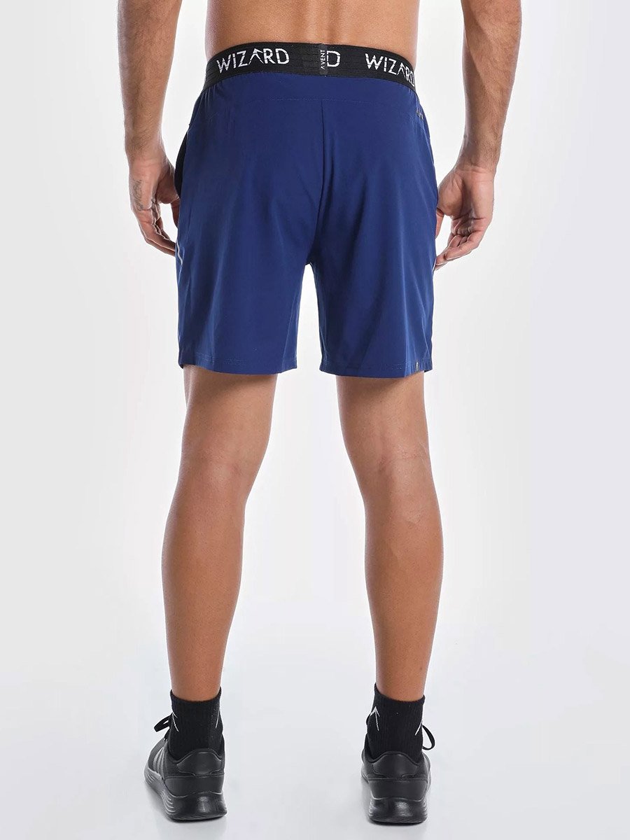 Jacquard Elastic-Waist 4 Way Stretch Workout Shorts With Zipper Pockets