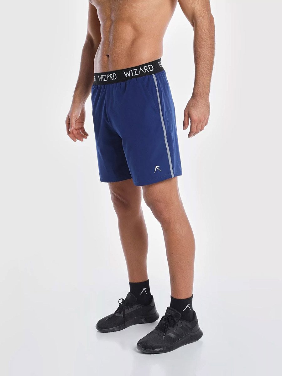Jacquard Elastic-Waist 4 Way Stretch Workout Shorts With Zipper Pockets