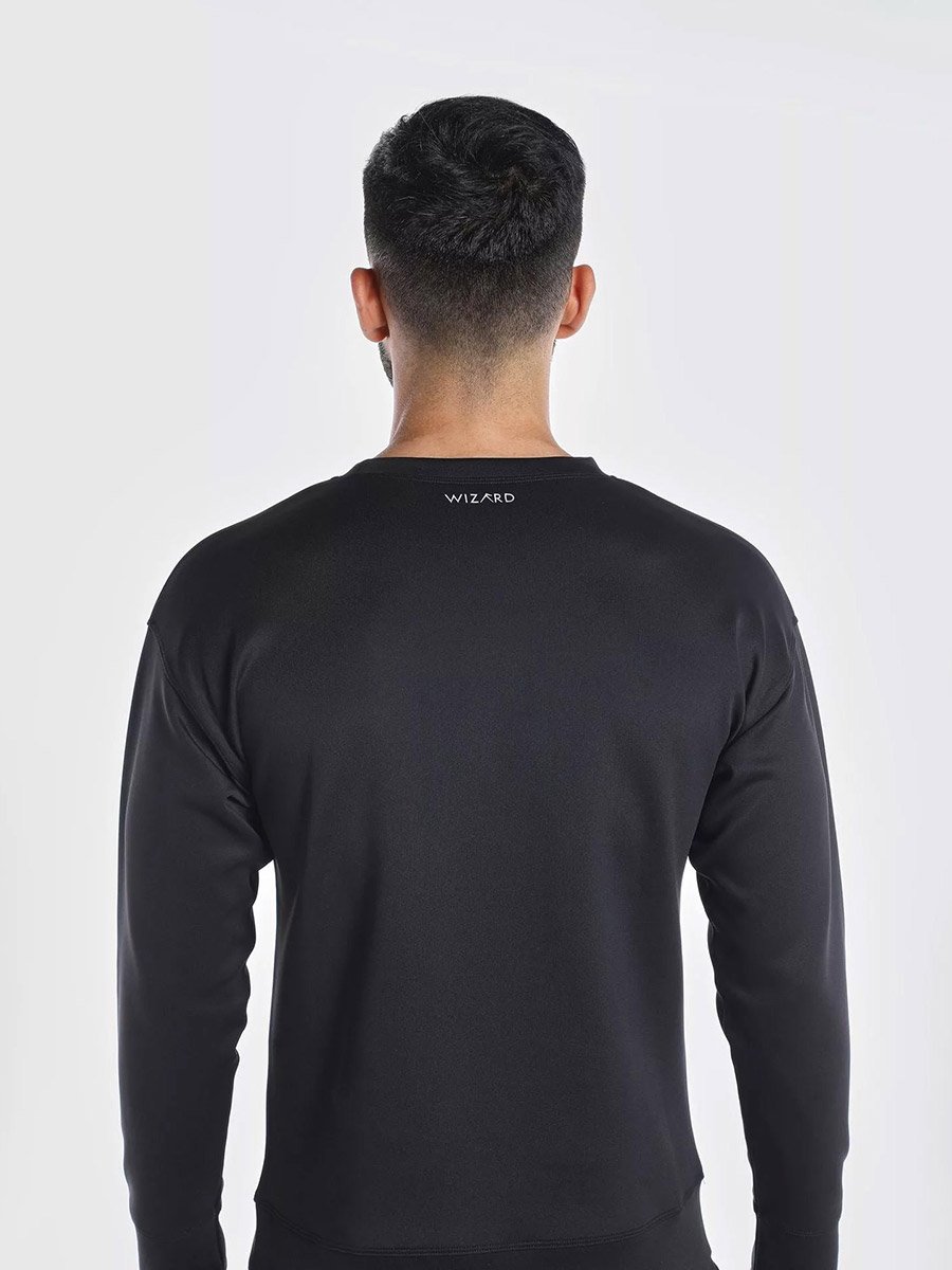 4 Way Stretchable Raglan Uni Comfy Sweatshirt With Logo Detail