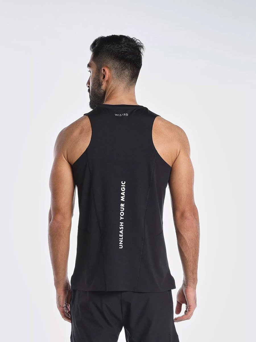 Anti Odor Breathable Solid Tank Top With Logo Detail