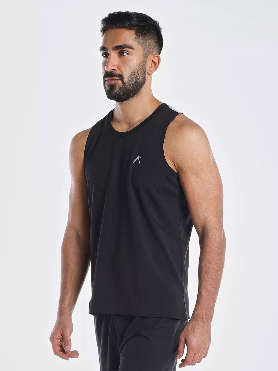 Anti Odor Breathable Solid Tank Top With Logo Detail