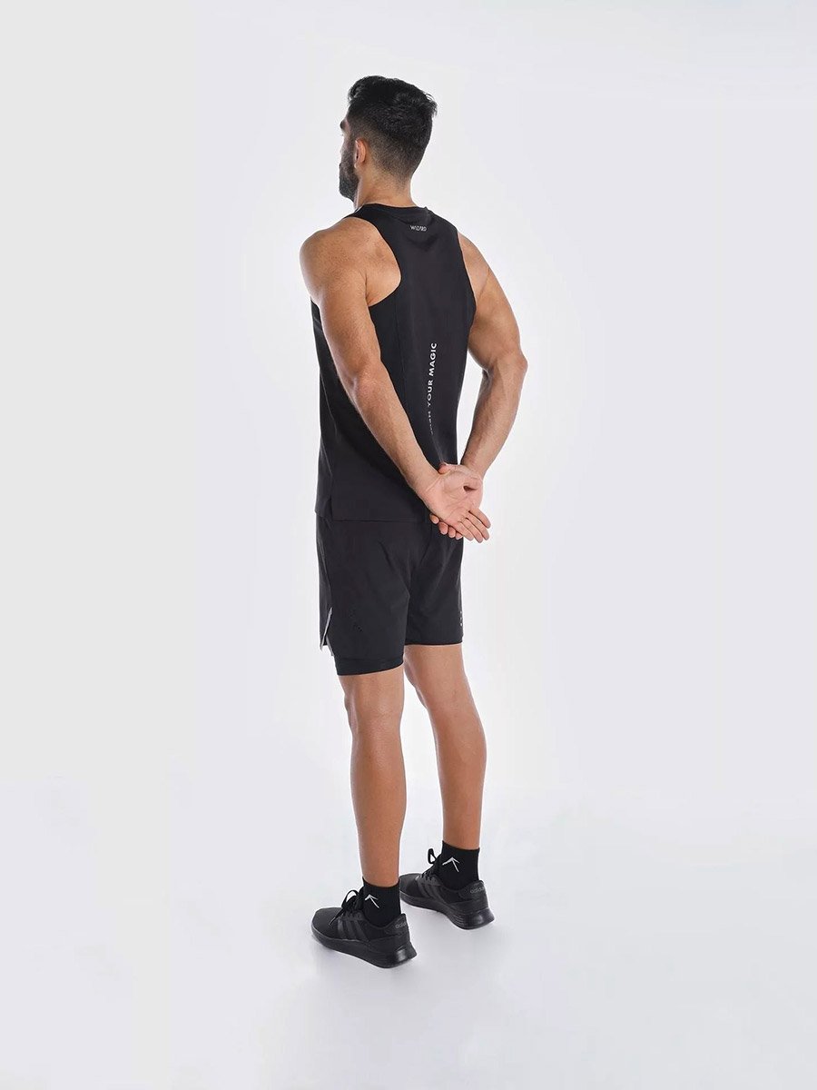 Anti Odor Breathable Solid Tank Top With Logo Detail