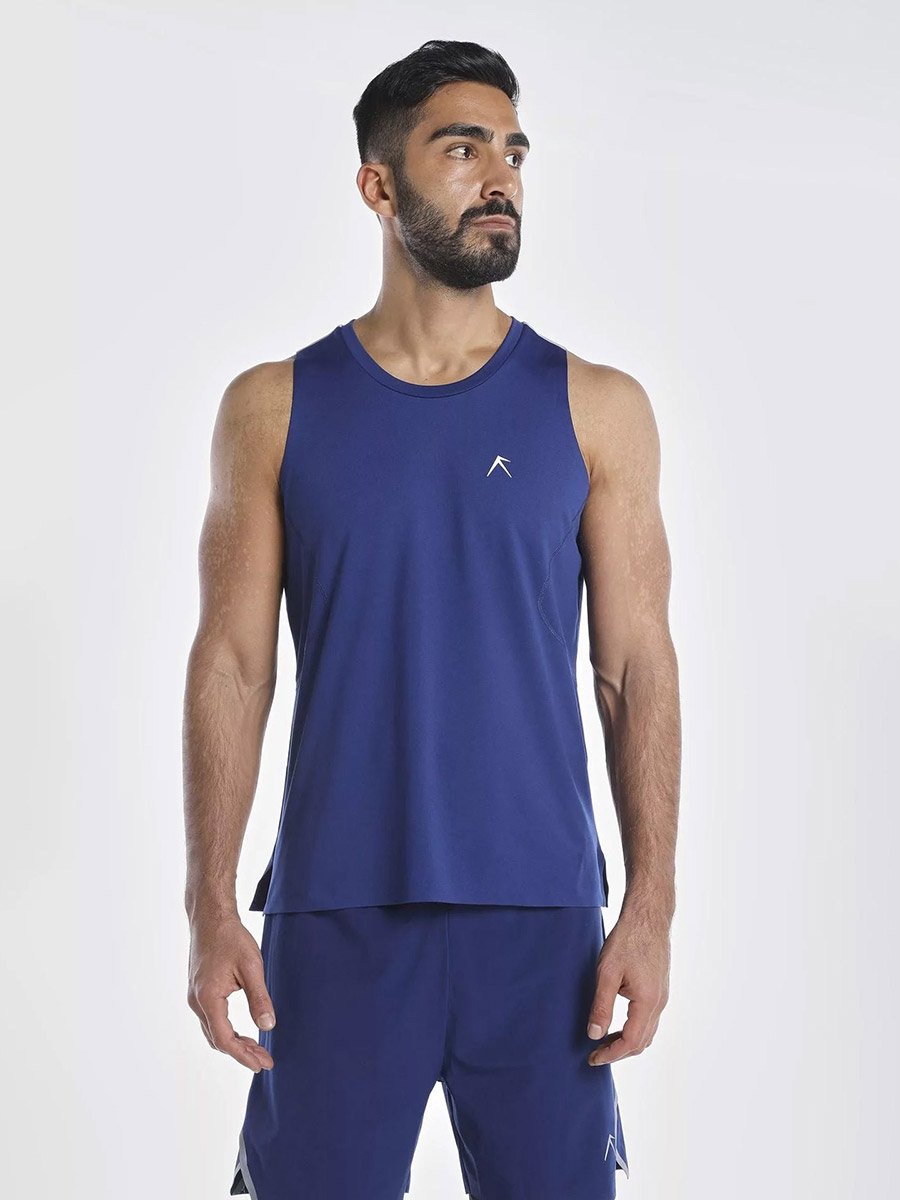 Anti Odor Breathable Solid Tank Top With Logo Detail
