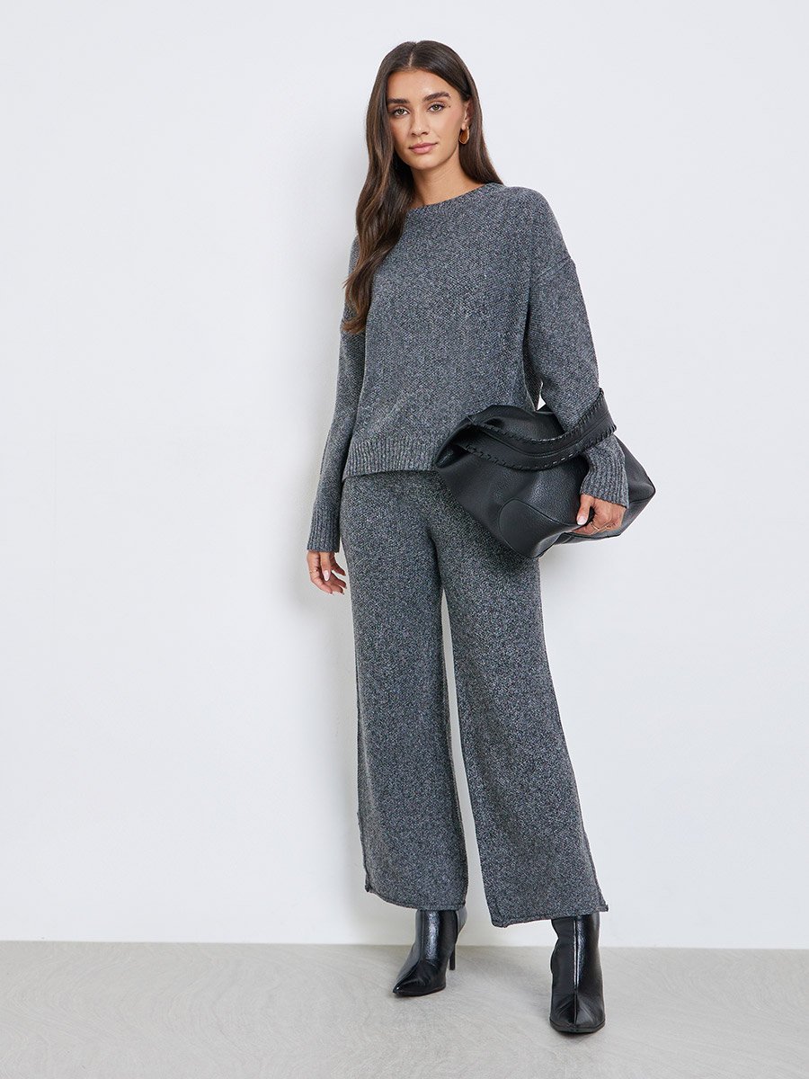 Charcoal Boxy Fit Knit Sweater