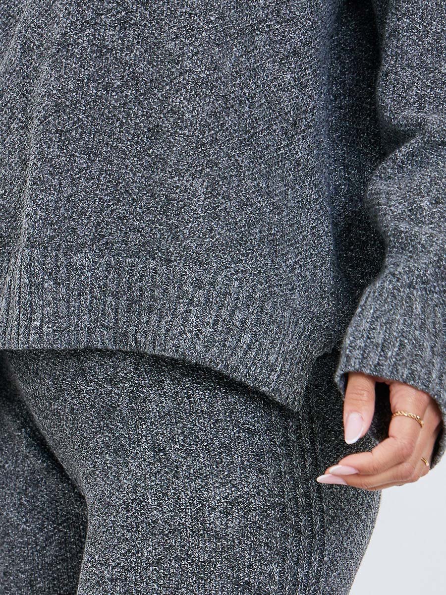 Charcoal Boxy Fit Knit Sweater