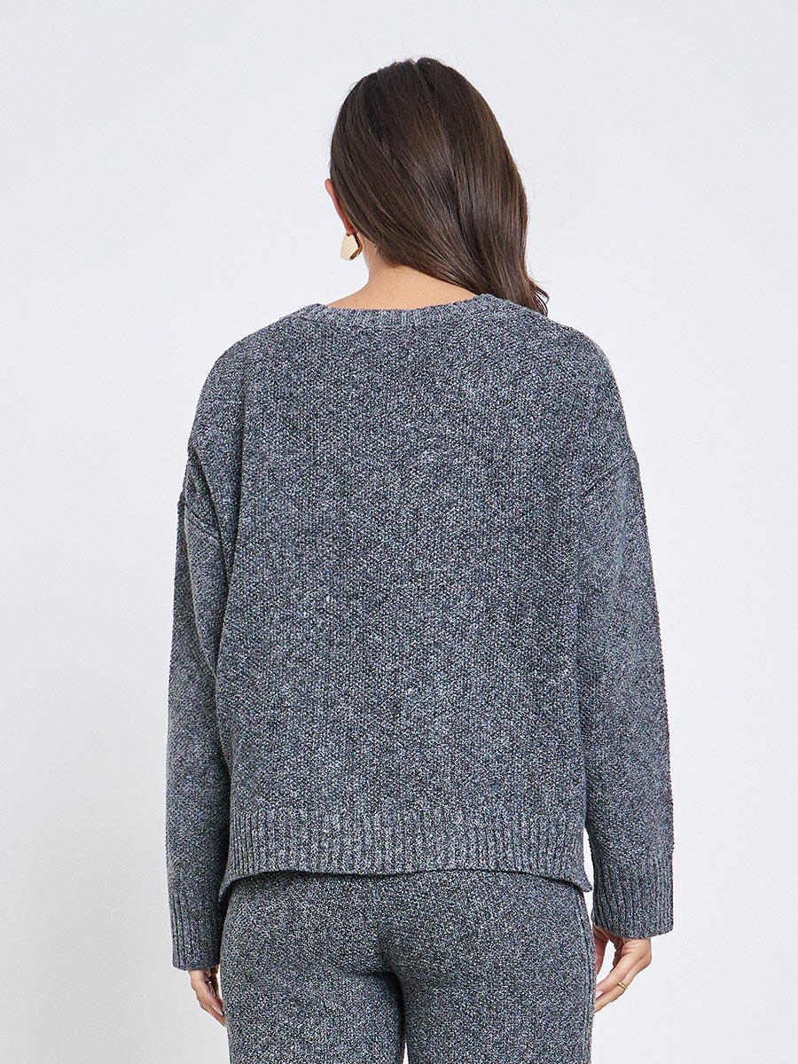Charcoal Boxy Fit Knit Sweater