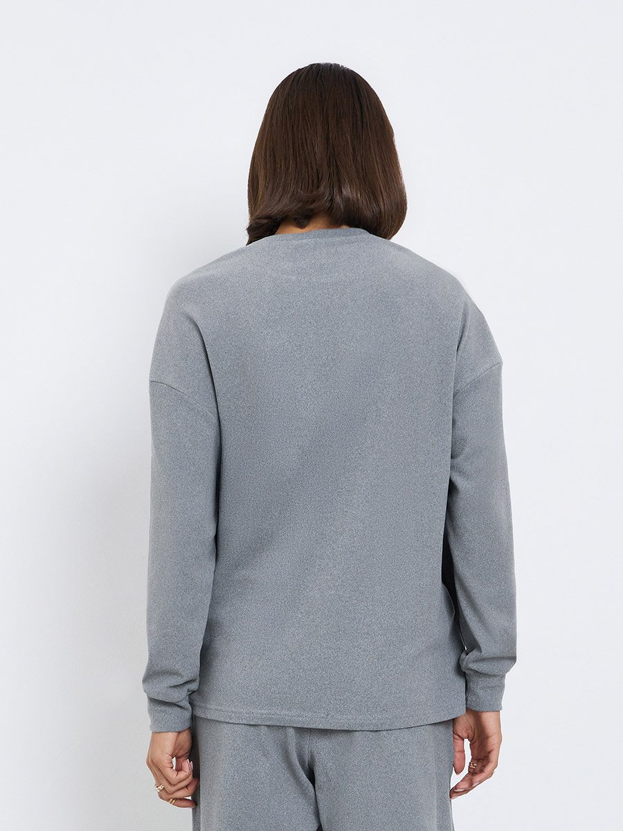 Grey Oversized Longline Sweatshirt