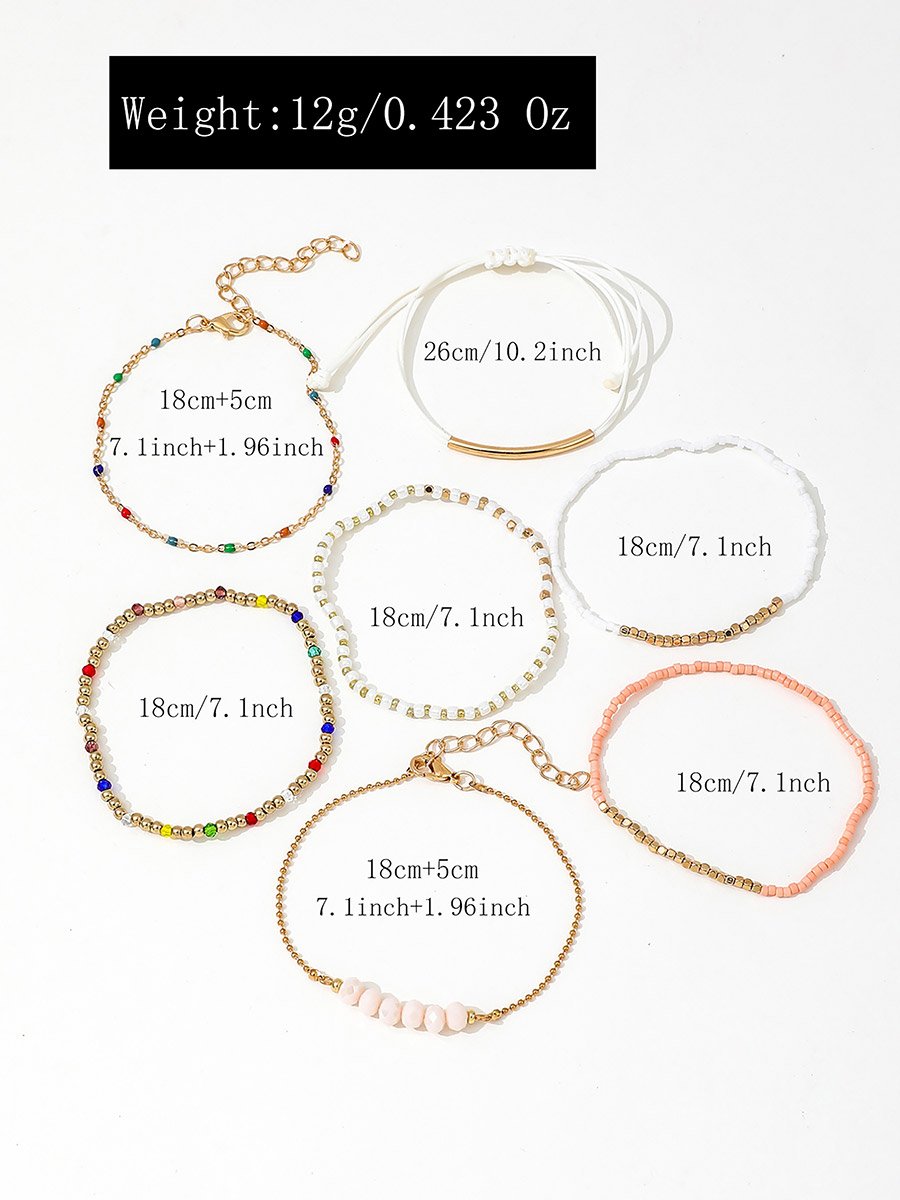 Set of 7 - Assorted Beaded Bracelets