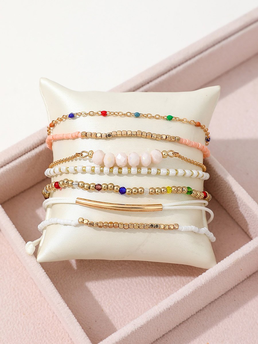 Set of 7 - Assorted Beaded Bracelets