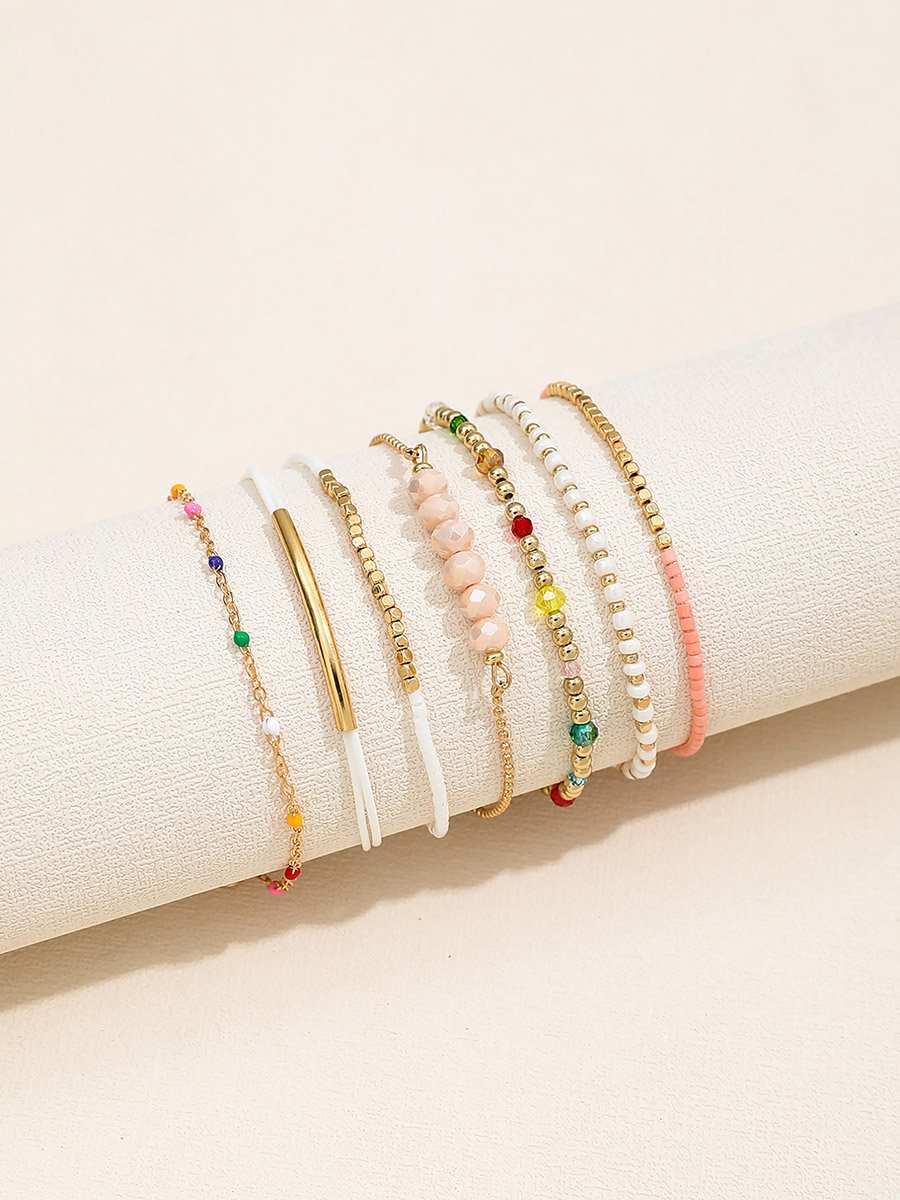 Set of 7 - Assorted Beaded Bracelets
