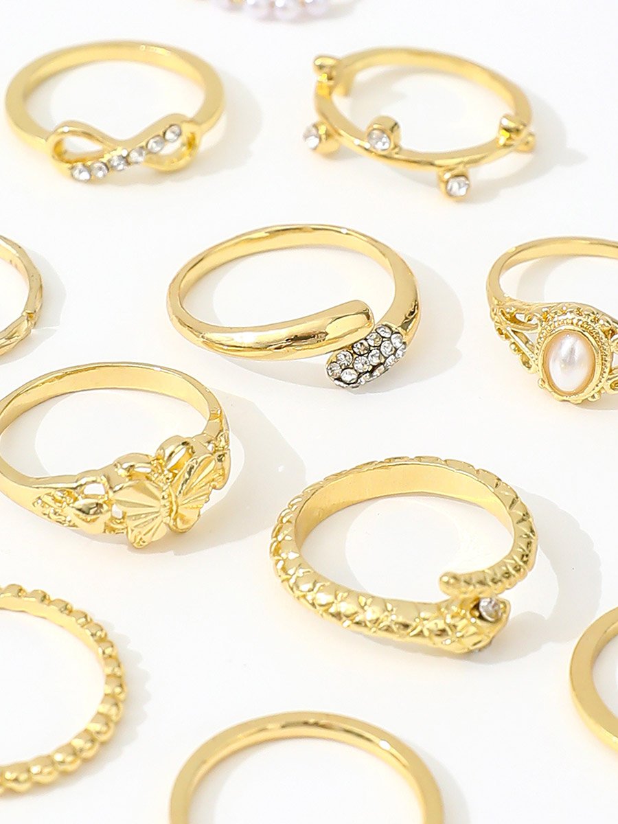 Set of 12 - Embellished Rings