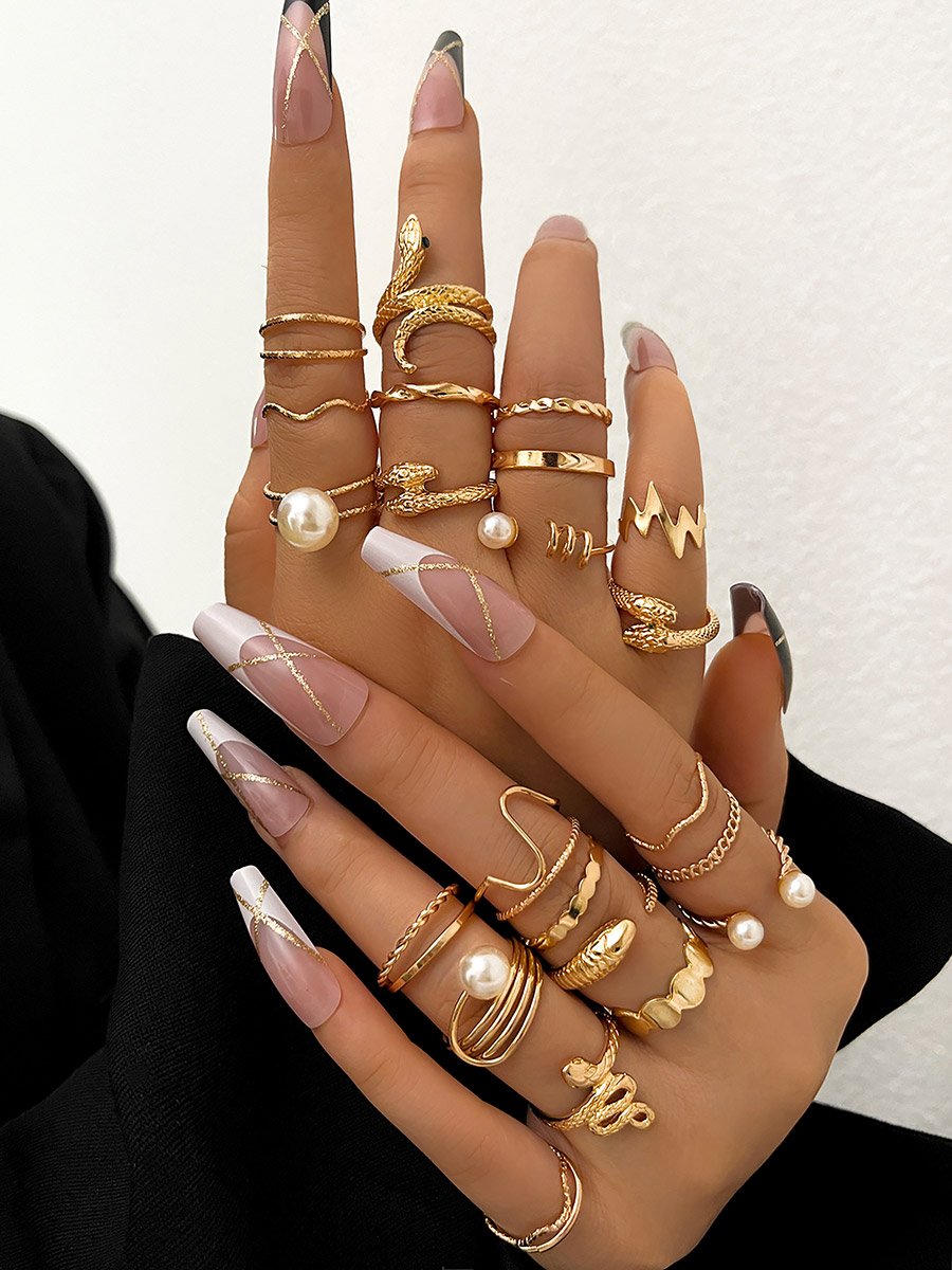 Set of 23 - Assorted Embellished Rings