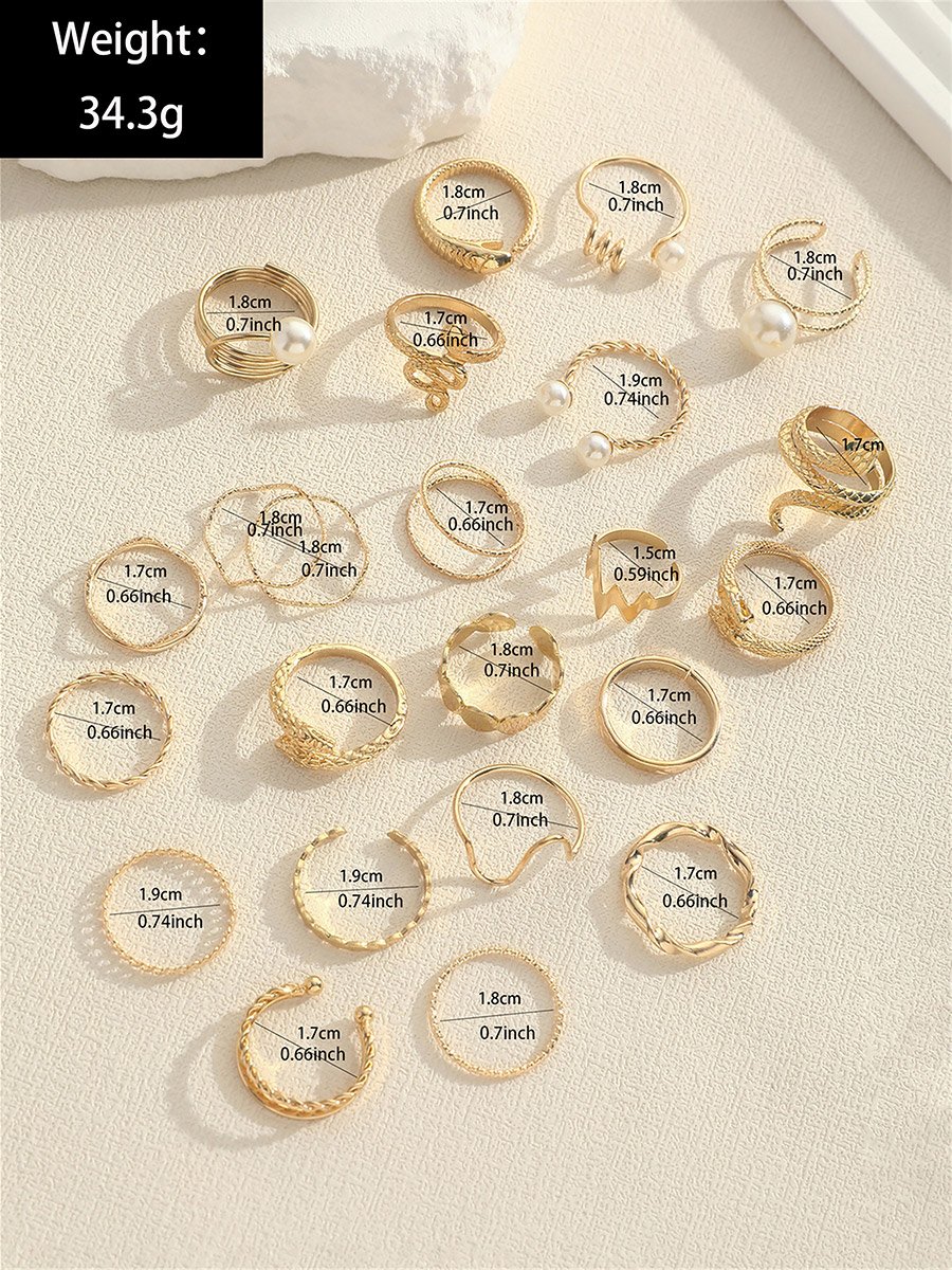 Set of 23 - Assorted Embellished Rings
