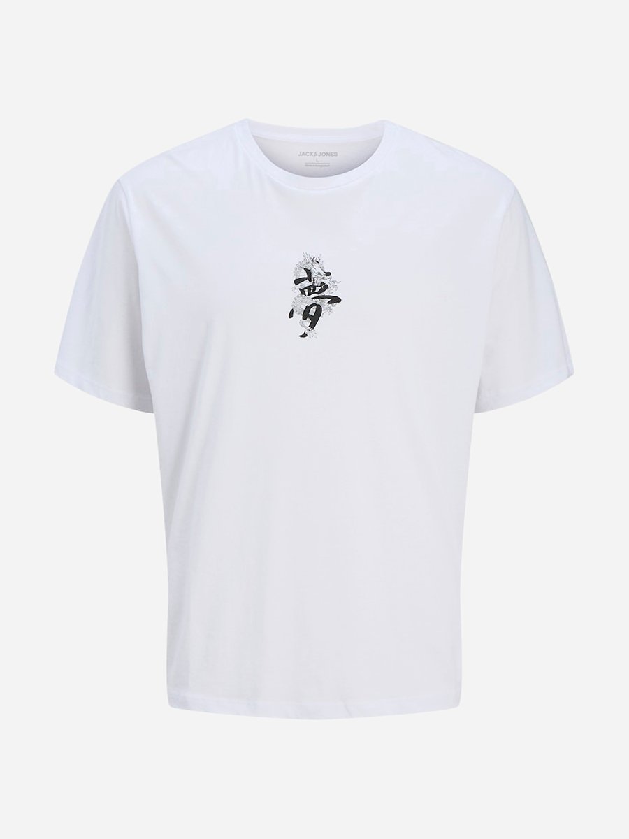 JJMiko Dragon Print Crew Neck T-Shirt
