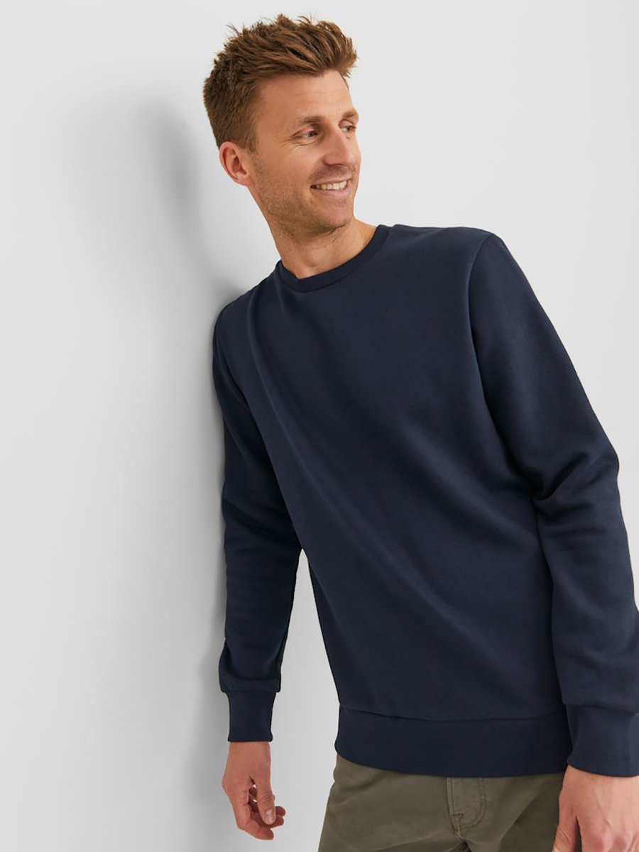 Navy Blue Basic Crew Neck Sweatshirt