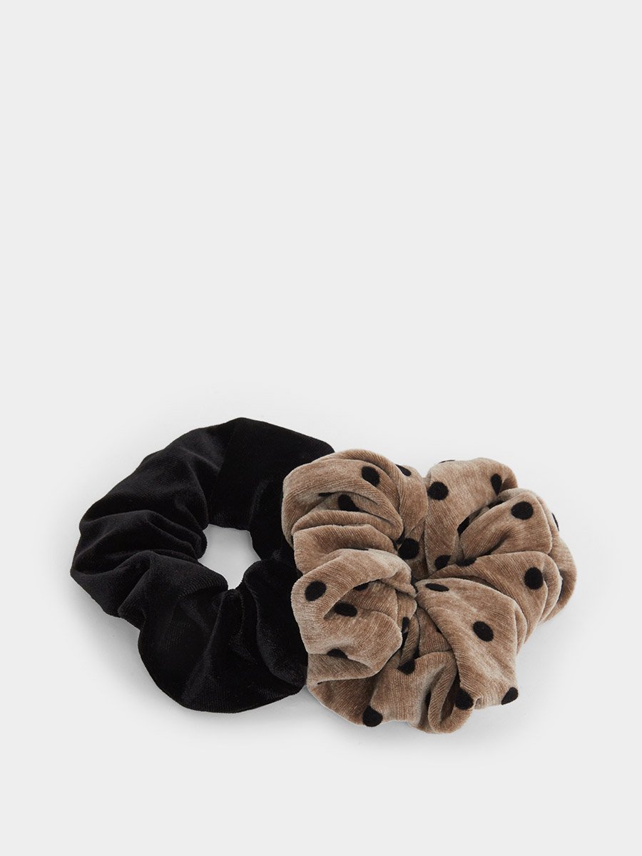 Set of 2 - Solid and Printed Scrunchies