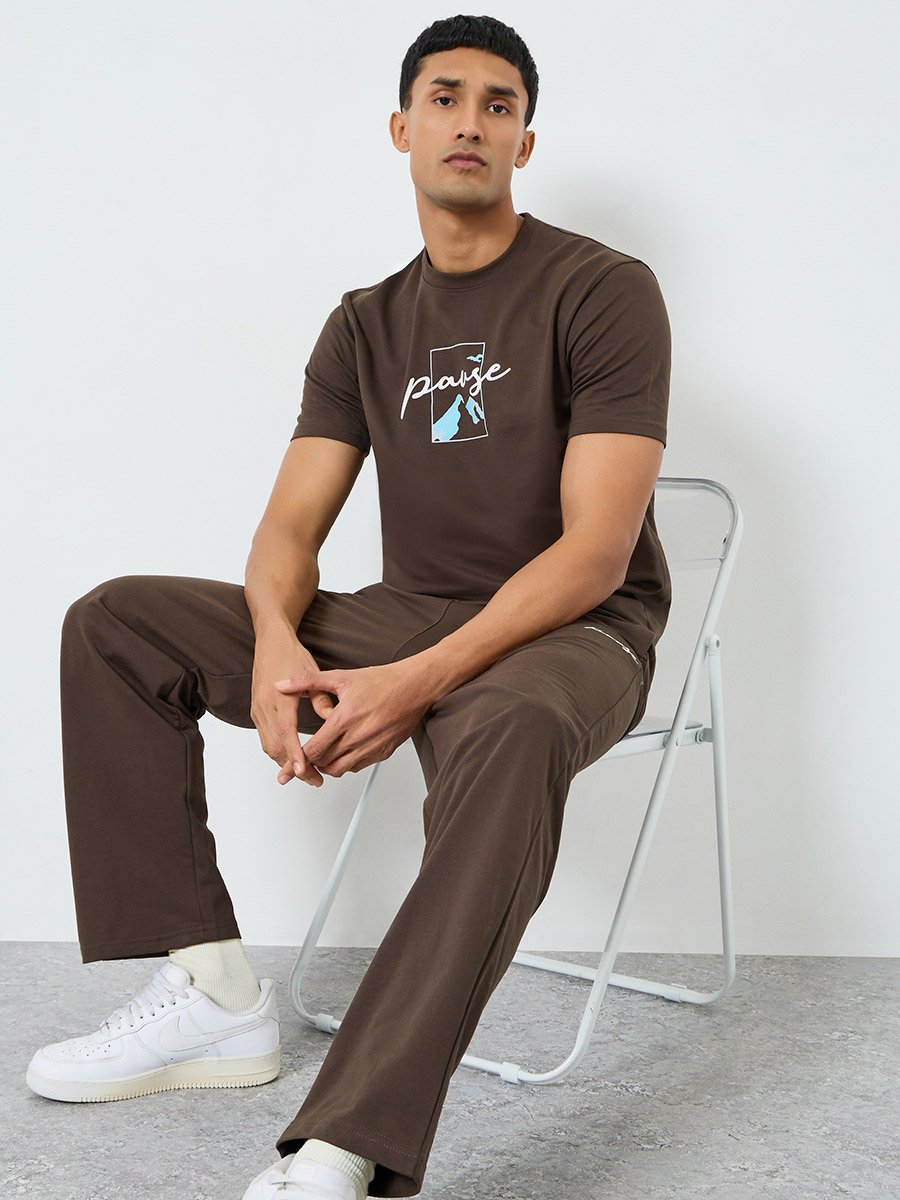 Men Relaxed Fit T-Shirt and Joggers Co-Ords