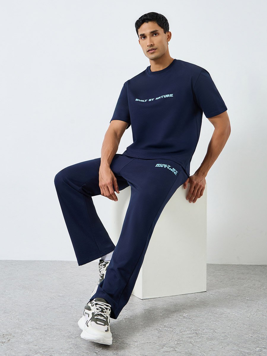 Men Slogan Print T-Shirt and Joggers Co-Ords