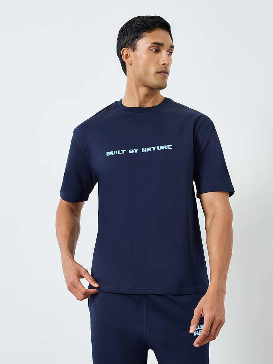 Men Slogan Print T-Shirt and Joggers Co-Ords