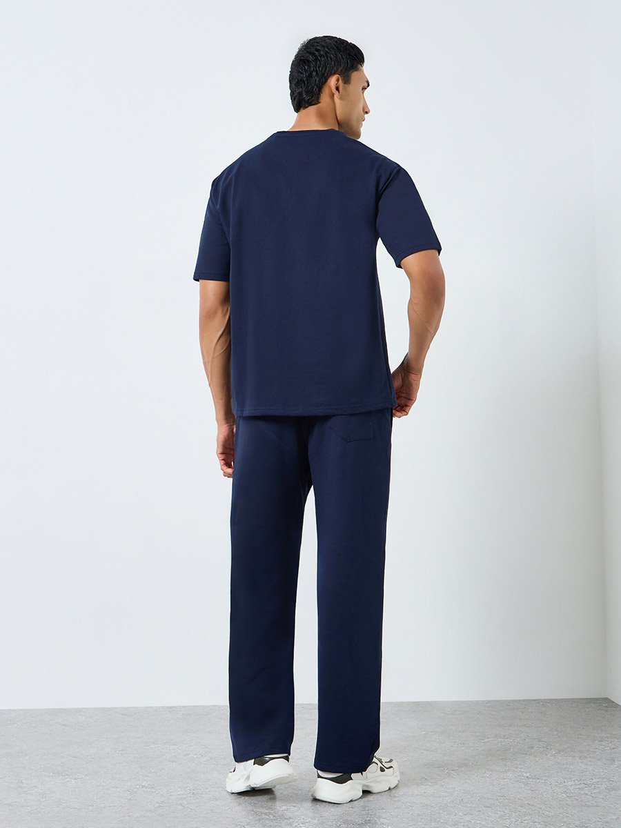 Men Slogan Print T-Shirt and Joggers Co-Ords