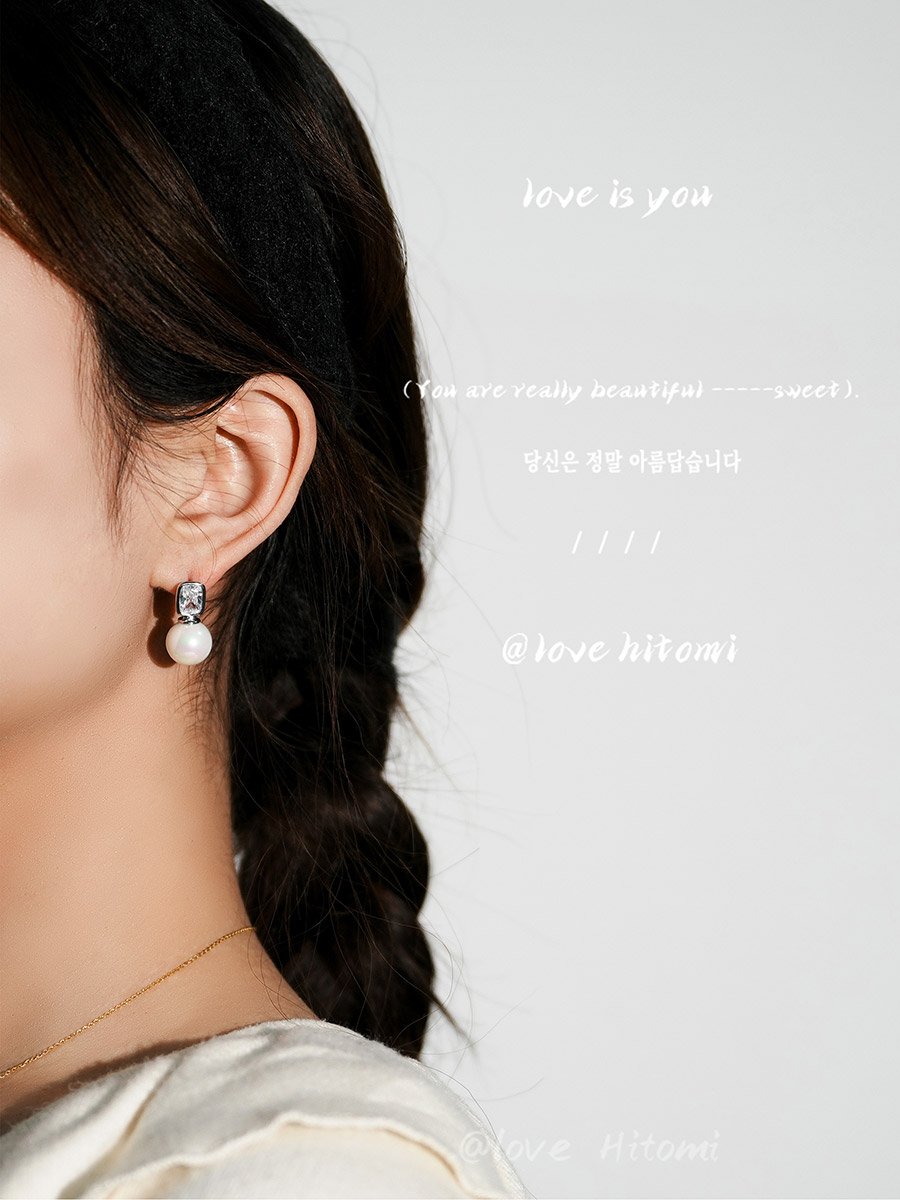 Silver Accent Faux Pearl Decor Drop Earrings