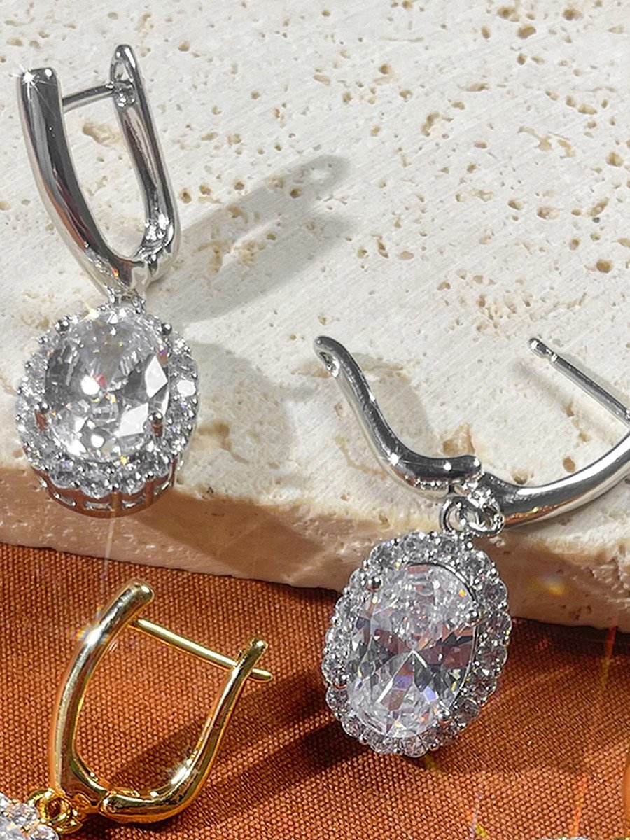 Silver Embellished Drop Earrings