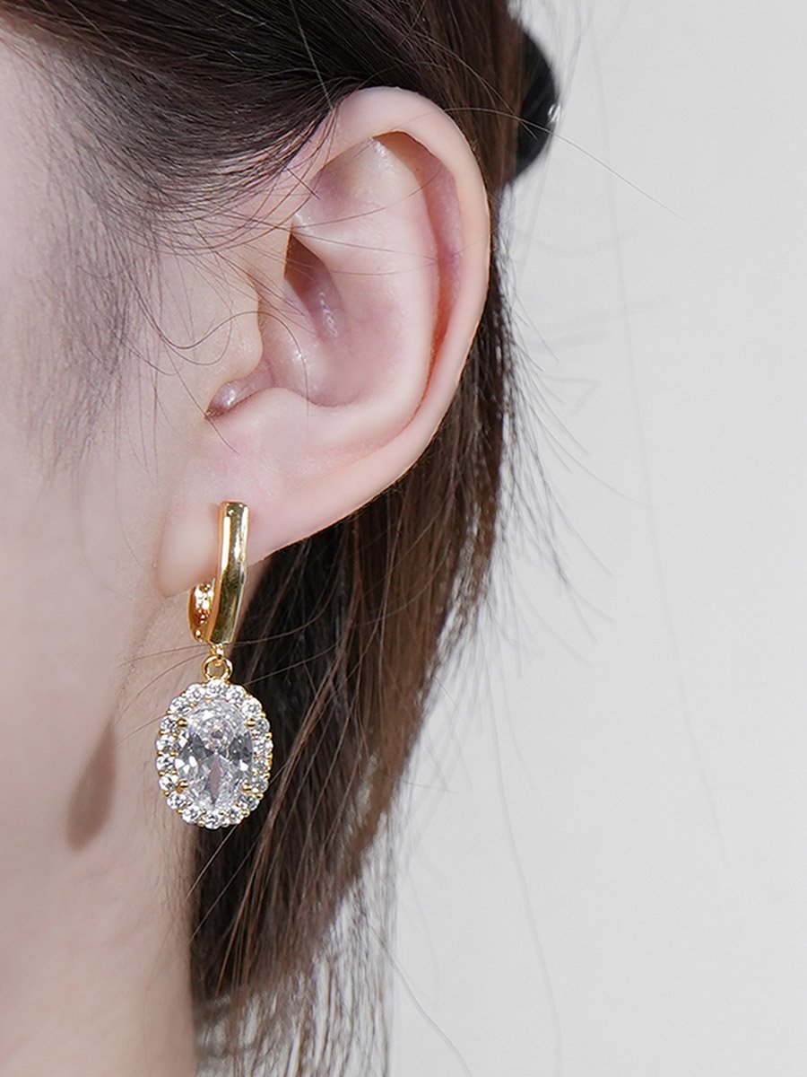 Silver Embellished Drop Earrings