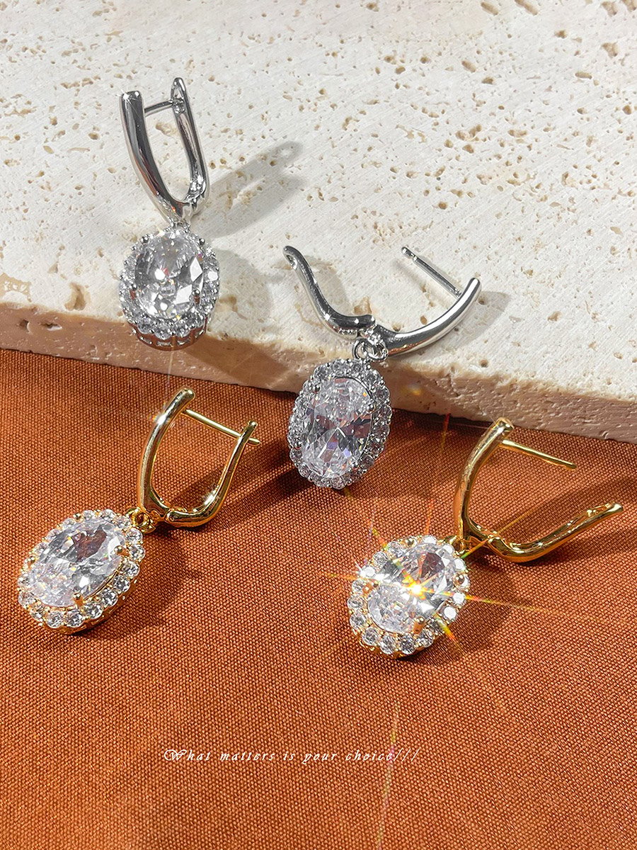 Silver Embellished Drop Earrings