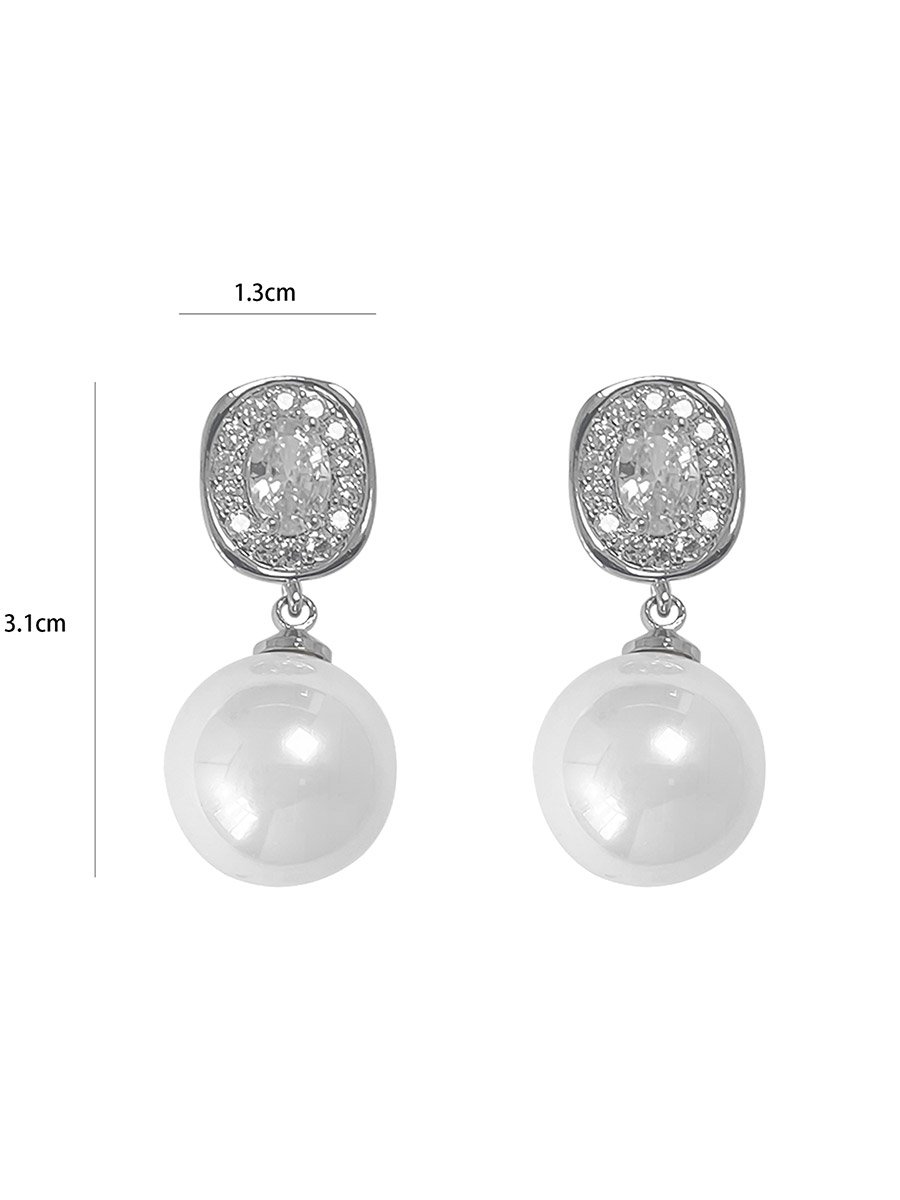 Gold Faux Pearl Embellished Earrings