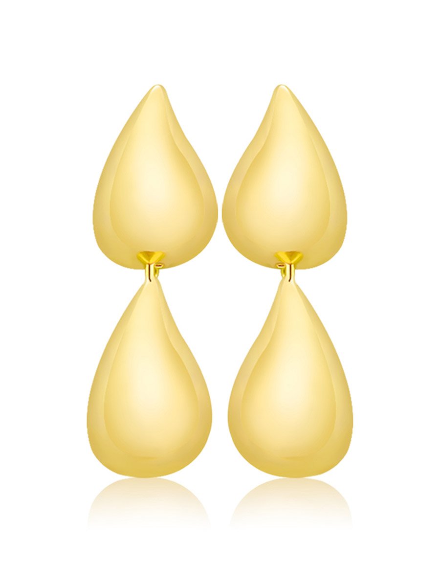 Gold Waterdrop Shape Drop Earrings