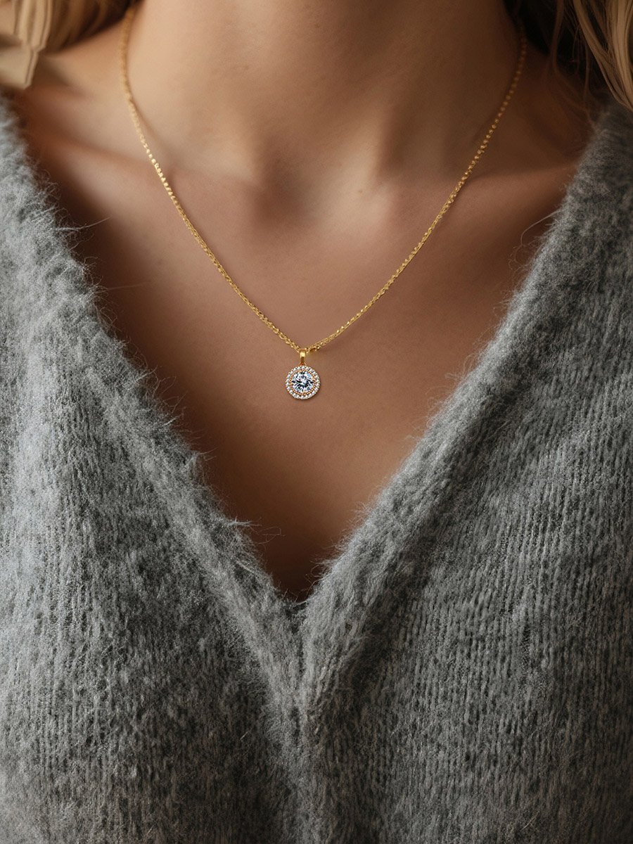 Circle Embellished Drop Necklace