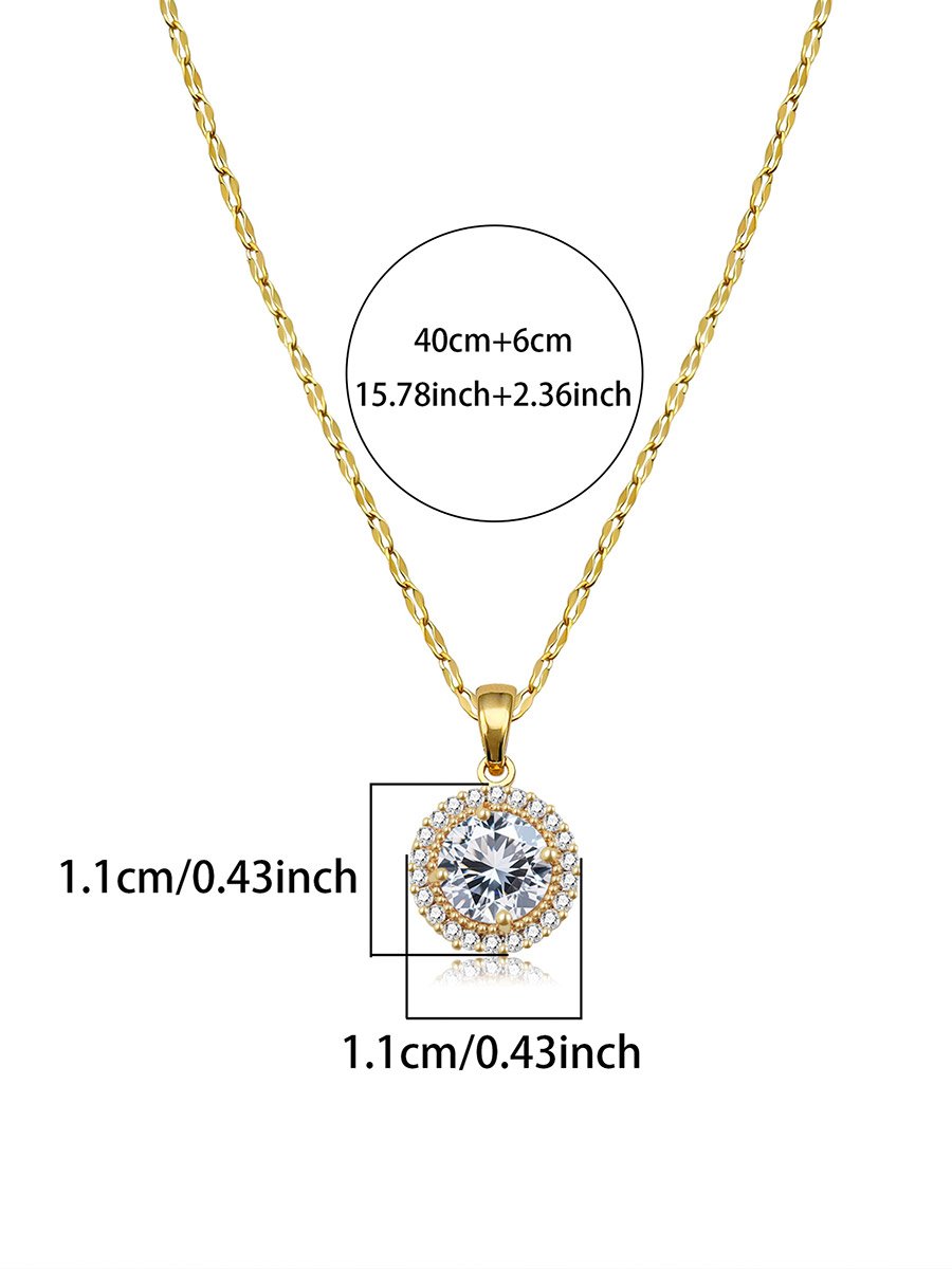 Circle Embellished Drop Necklace